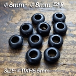 Φ6mm 부싱 10개(흑색) 구멍 6~8mm에 적용(주로 받침 전선구멍에 적용)